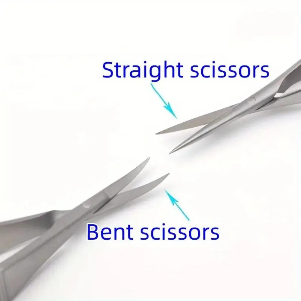 1PCS Russian Dovetail Scissors Beauty Nail Nail Removal Dead Skin Nail Barbs Curved StainlessSteel Spring Dead Skin Scissors