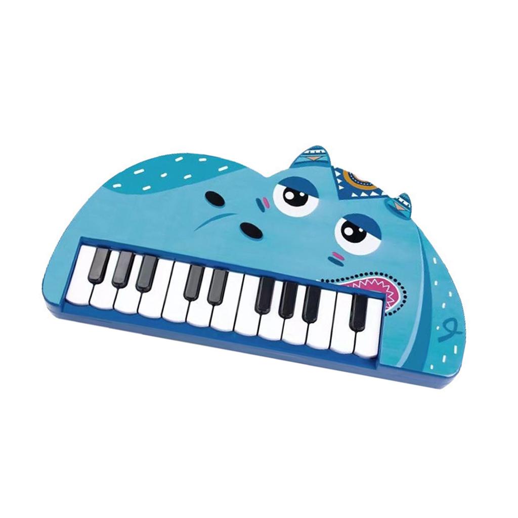 Piano Keyboard for Kids Cartoon 22 Keys Early Educational Animal Toddler Electronic Piano Toys Hippo Style