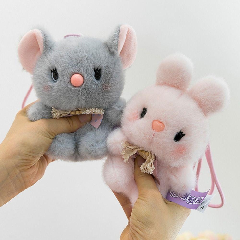 Little Bear Cat Plush Toy Keychain Rabbit Dog Plush Doll Keychain Animal Doll Pendant  Kids Gifts