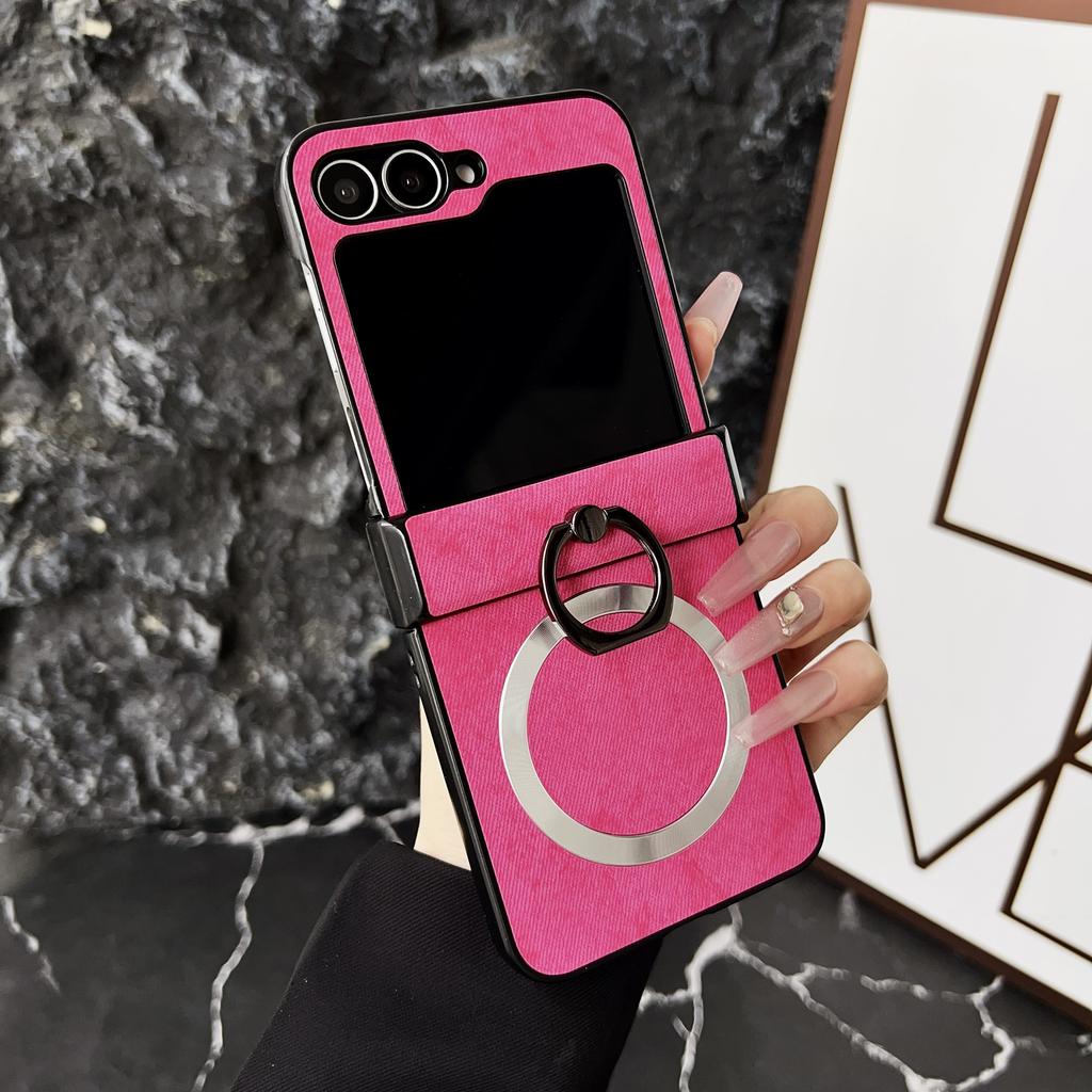 Fashion Ring Holder Bracket Magsafe Case for Samsung Galaxy Z Flip 6 5 4 3 Flip6 Magnetic Wireless Charge Stand Shockproof Cover