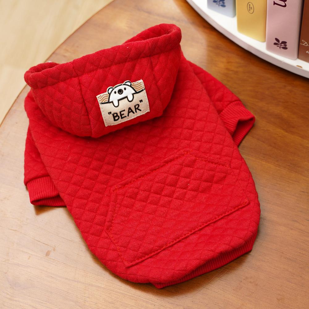 

Худи для питомцев с ромбовидным узором, утолщенный флис, ветрозащитный, свитер для кошек и собак на зиму, одежда для активных питомцев, осенняя одежда для щенков XL красный