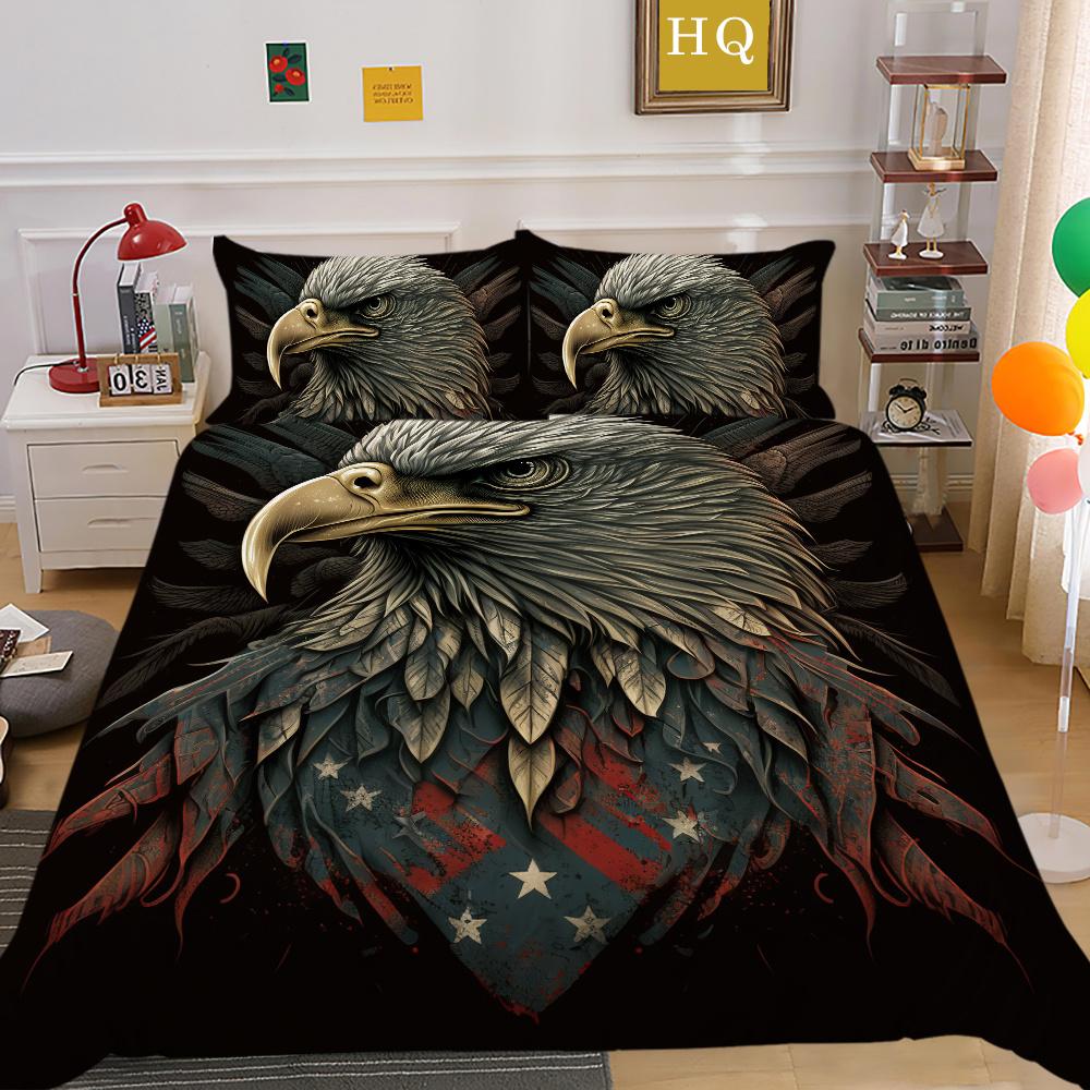 Duvet Covers Eagle Printing Bedding Set Children Teens Twin Single Size Home Textiles Microfiber Bedroom Decor