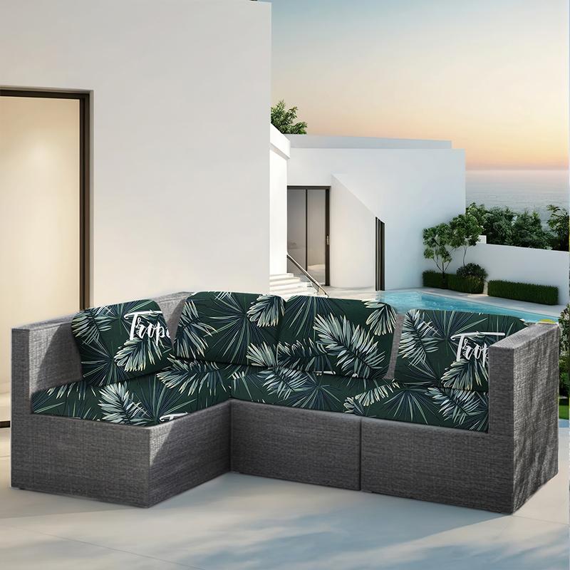 Tropical Print Outdoor Cushion Covers Non-Slip Sofa Protectors Reversible Patio Furniture Covers for Sectional/Chair/Loveseat