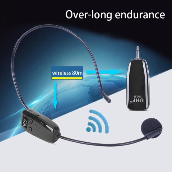 Wireless Microphone Headset Mic for Voice Amplifier Speaker Teaching Tour Guide