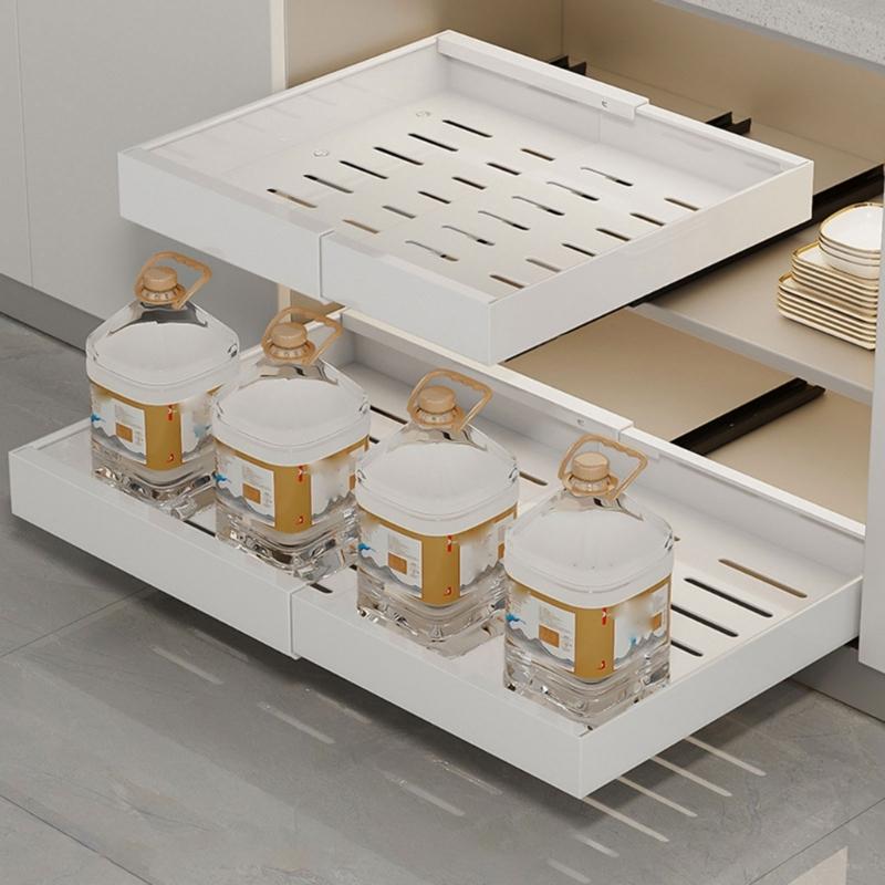 Space Saving Kitchen Cabinet Drawer Convenient Cabinet Drawer Organizers Extendable Kitchen Organization Container