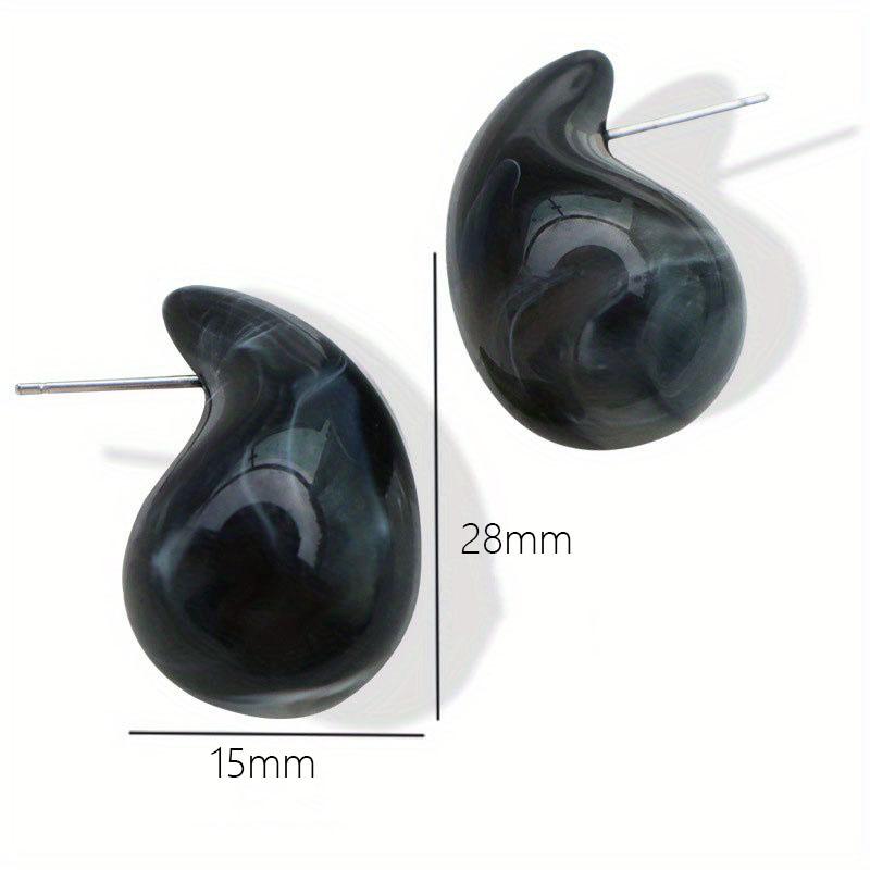 1 pairs Water Drops Resin Earrings Cute Amber Pink Chubby Jewelry Acrylic Waterdrop Earrings for Women Chunky Teardrop Earrings