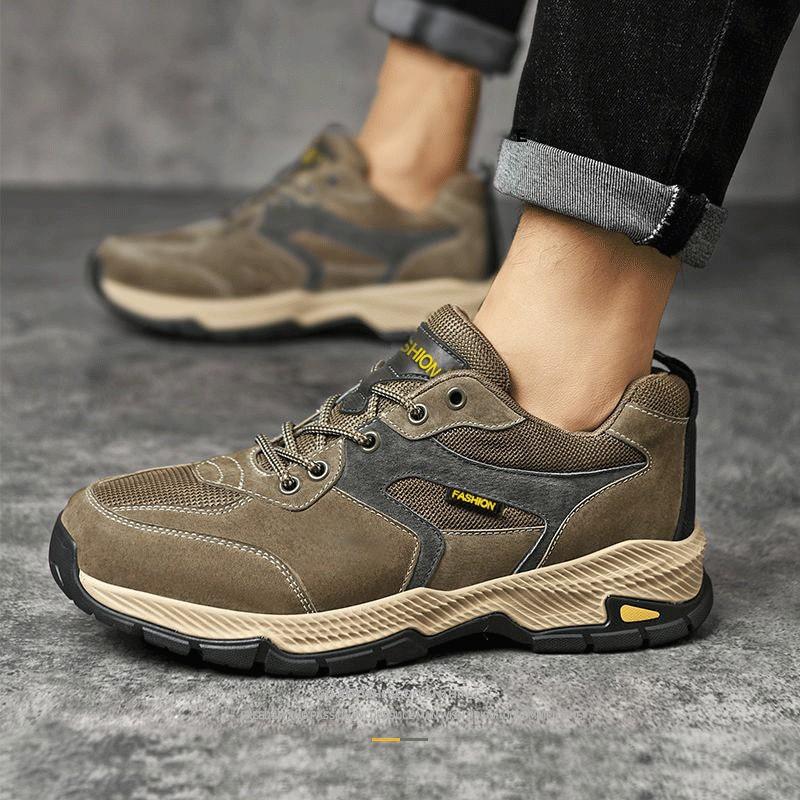 Large size men's shoes autumn new mesh breathable casual sports shoes outdoor mountaineering light and comfortable work shoes