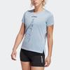 Adidas Sports Outdoor Quick-Drying Short-Sleeved T-Shirt Women Tops Light-Pink Blue HL1730