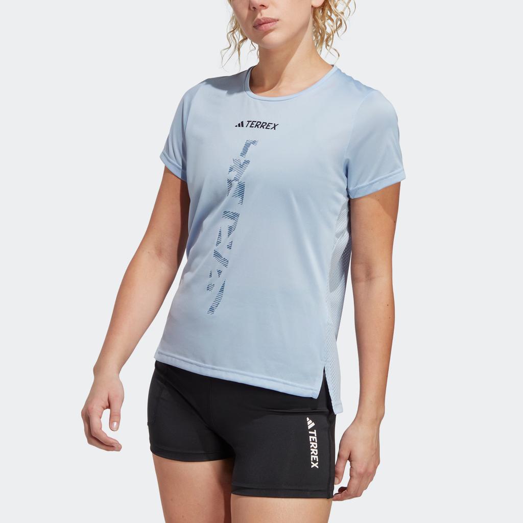 Adidas Sports Outdoor Quick-Drying Short-Sleeved T-Shirt Women Tops Light-Pink Blue HL1730