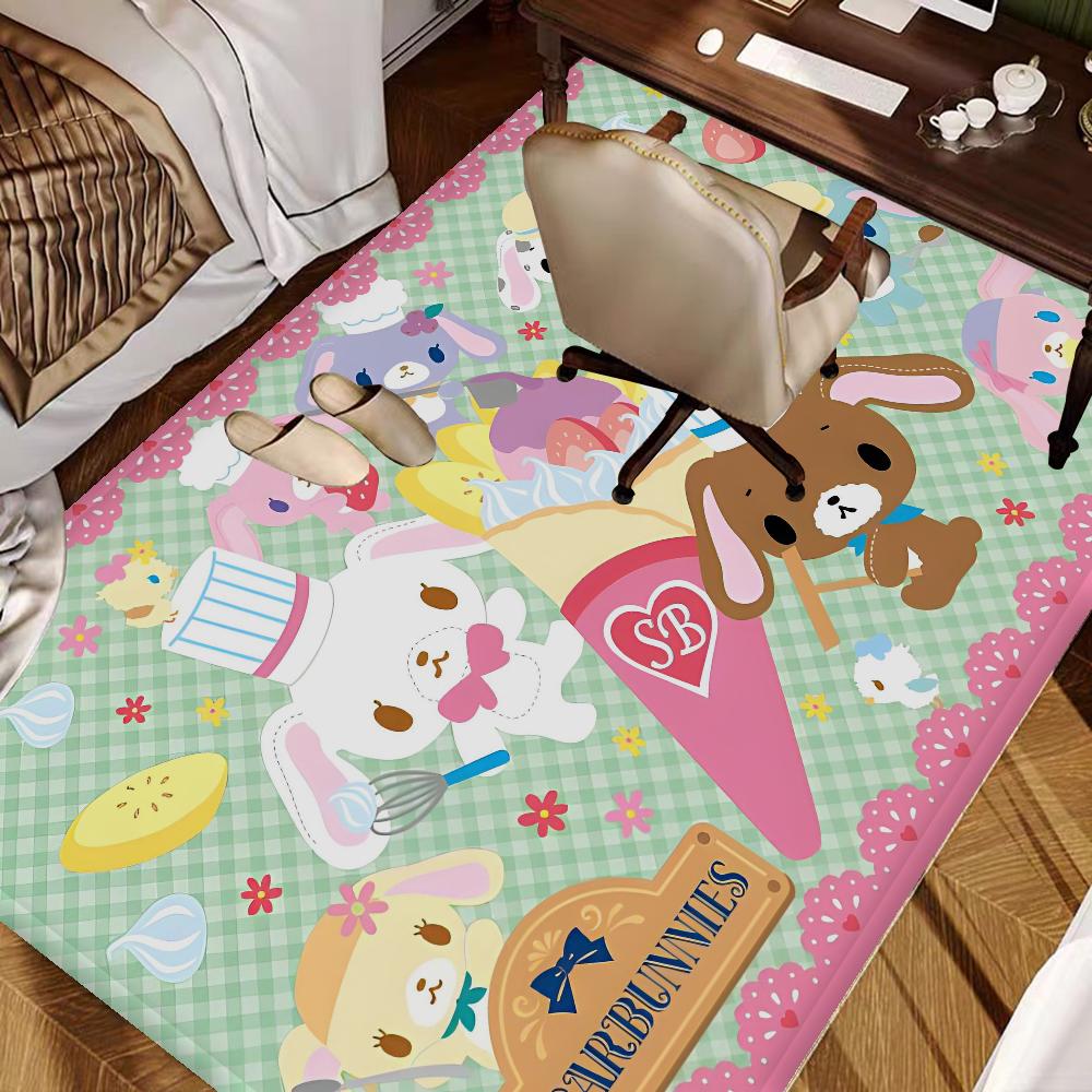S_sugarbunnies Anime Kawaii Bathroom Mat Retro Multiple Choice Living Room Kitchen Rug Non-Slip Bedside Mats