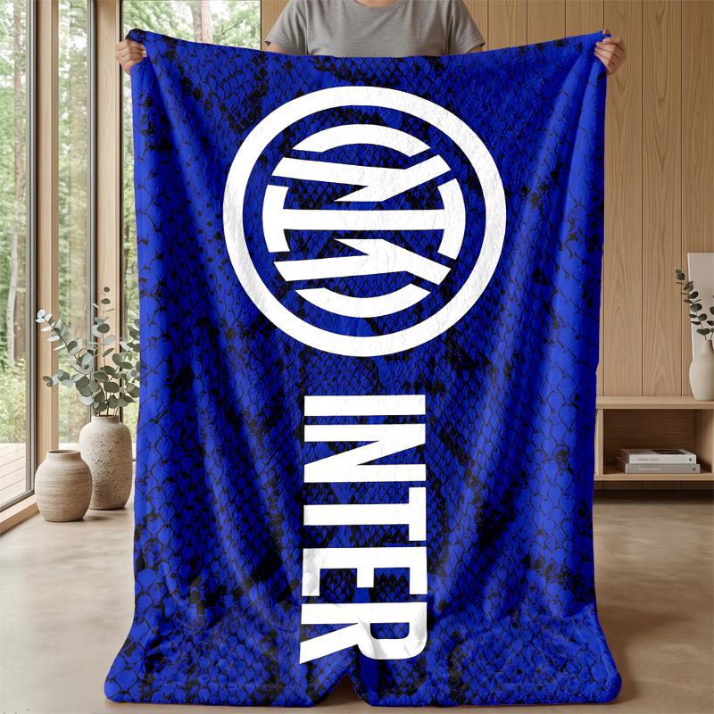 Inter Milan 3 - Coperta a tema Coperta morbida in flanella Coperta soffice da divano Coperta accogliente per divano e letto per arredamento domestico