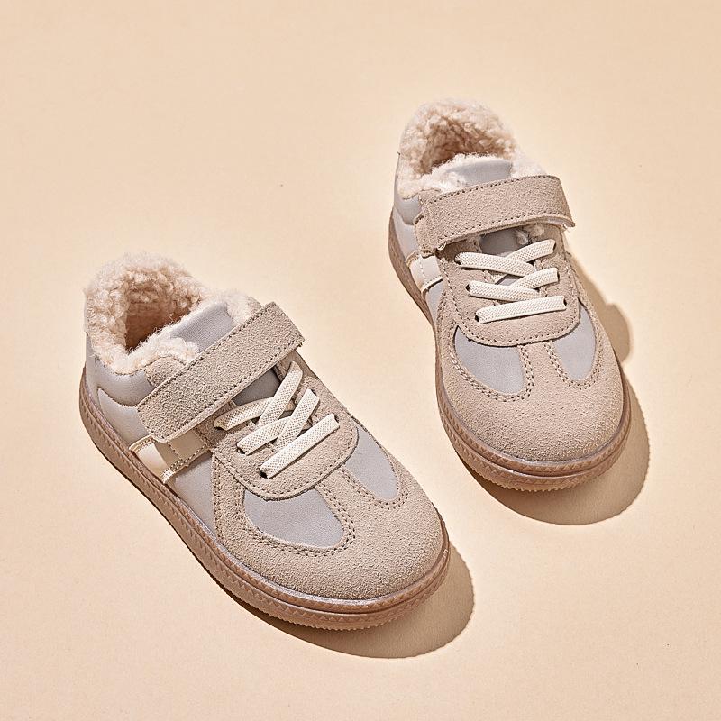 

Children s 2025 Winter Retro Cotton Shoes - Girls Soft Sole Velvet Warm Boots and Boys Versatile Snow Style 29
