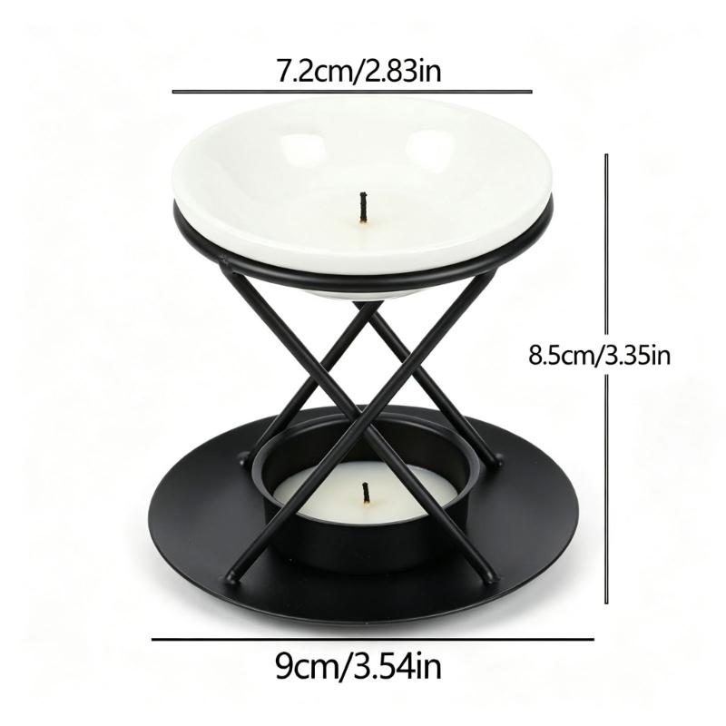 Home Decors Waxes Melt Burners with Ceramics Bowl for Essential Oil and Tealight Candle Aromatherapies Scented Diffuser Fragrances Stove
