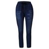 Frauen Sommer Elastische Plus Lose Denim Casual Kordelzug Plus Cropped Jeans