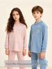 Seamless Wool Silk Thermal Underwear Set for Kids, Unisex Warm Home Wear for Autumn/Winter