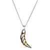 Retro Punk Stainless Steel Wolf Tooth Crescent Moon Necklace for Men and Women
