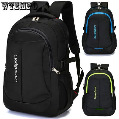 Solid Color Oxford Cloth Backpack Unisex Computer English Letter School Students Schoolbag Travel Bag