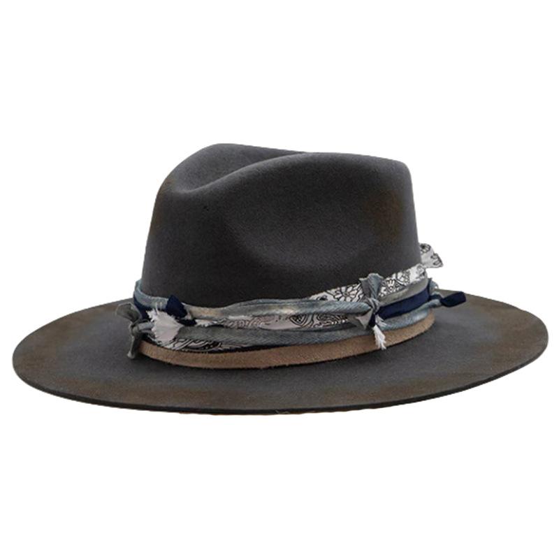 Heiß verkaufter Wollfilz-Jazzhut Herren Herbst und Winter Retro Britische Wolle Geschenk Hut Kontrastierender Filzhut