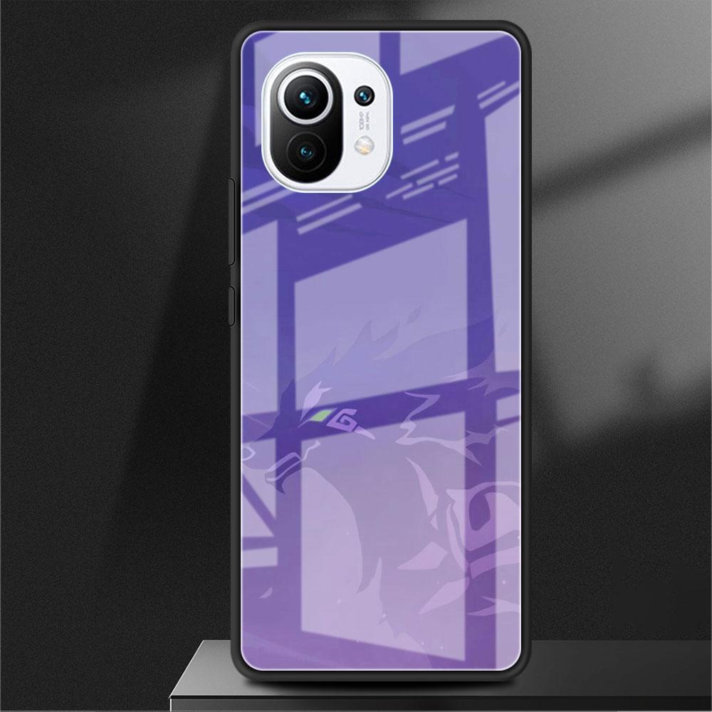 Genshin Impact Logo Glass Case For Xiaomi Poco X3 NFC 11 Lite 11T F3 M3 For Redmi Note 11 10 9 8 Pro 10S 9S 9A 9C Phone Cover