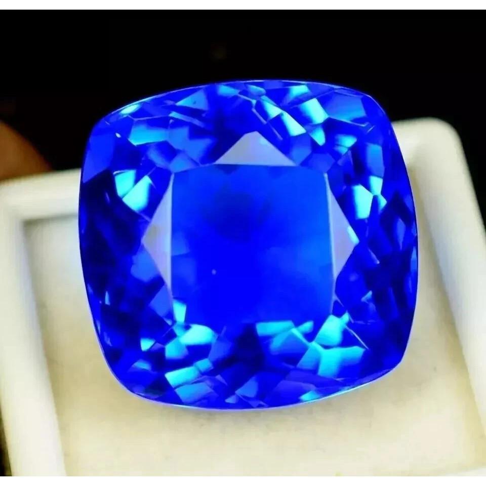 Amazing Lustrous Blue Tanzanite Cushion Natural 10-12 Ct Rare Gemstone