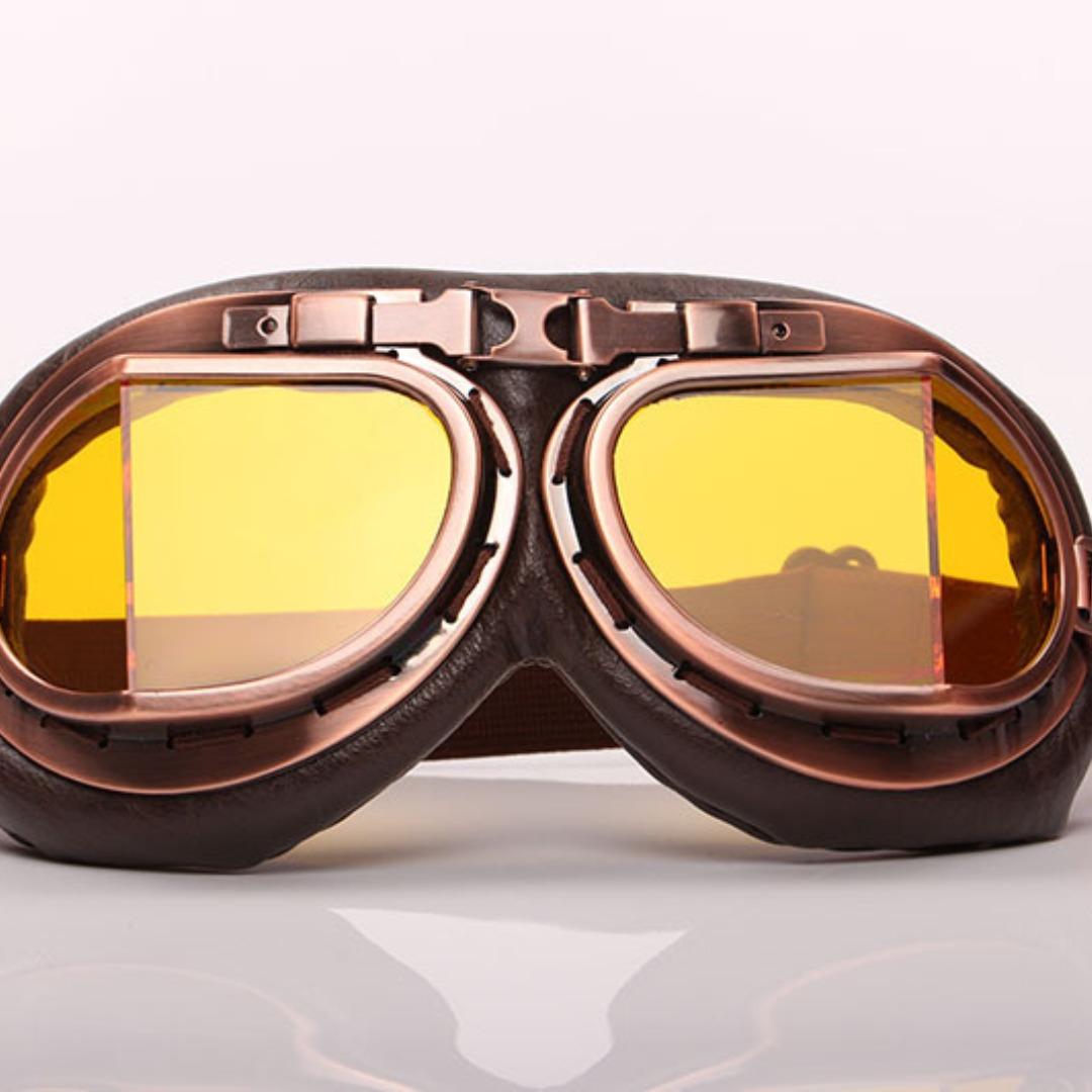 

Модные ретро мотоциклетные очки, женские складные ветрозащитные очки для мотошлема, очки для мотокросса, велосипед, скутер, гонщик, велоспорт жёлтый