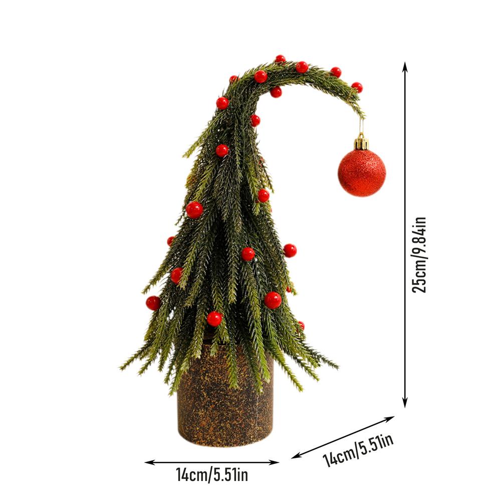 

Кривая рождественская елка Искусственная зеленая рождественская елка Рождественские украшения Скульптура Тощая рождественская елка Скульптура Рождество 25cm красный