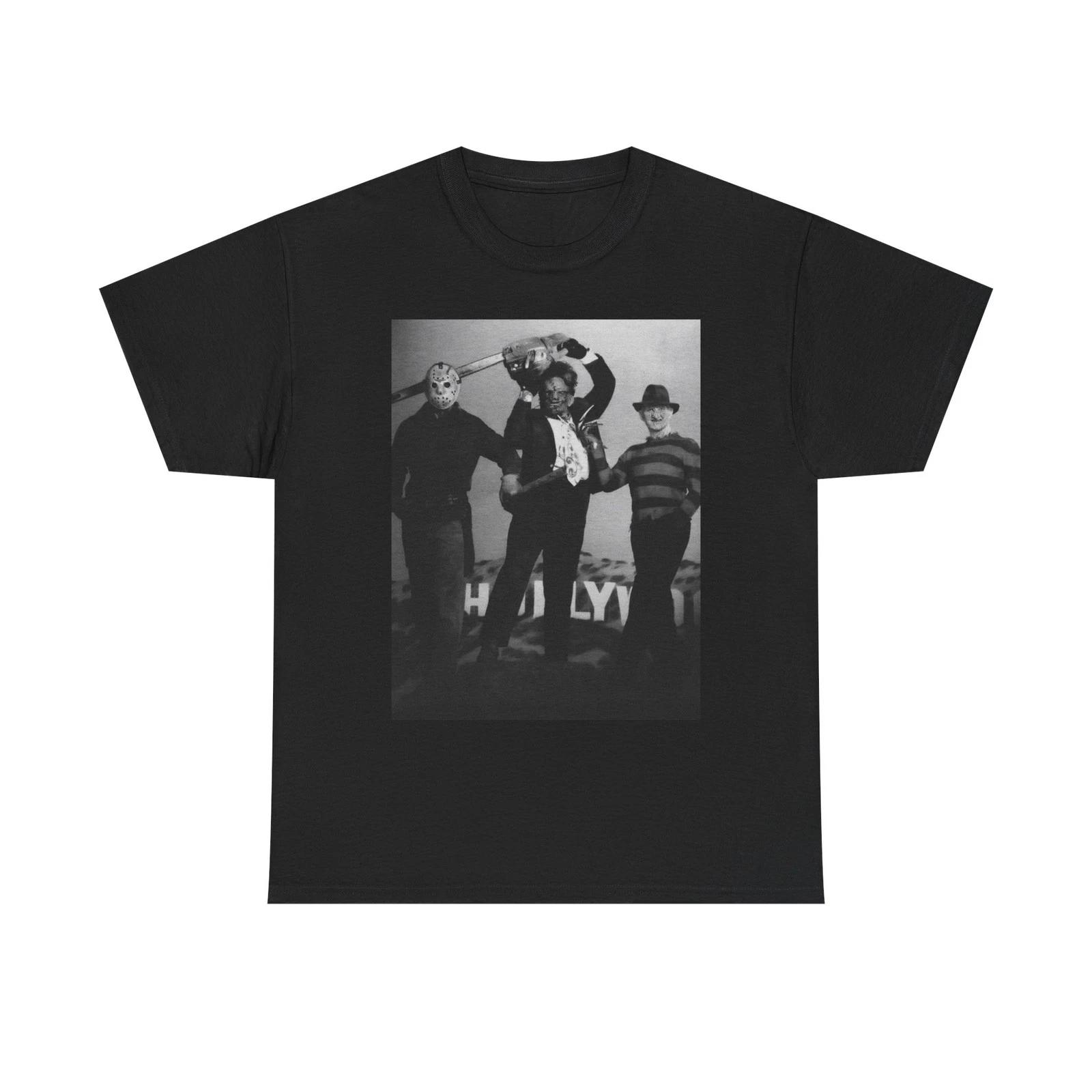 

Freddy Jason And Texas Chainsaw Horror Graphic T Shirt Unisex Heavy Cotton GIFT 4XL