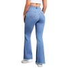 Denim Flared Pants Women Hole Jeans Boot Cut Distressed Streetwear High Waist Stretch Washed Vintage Full Length Trousers