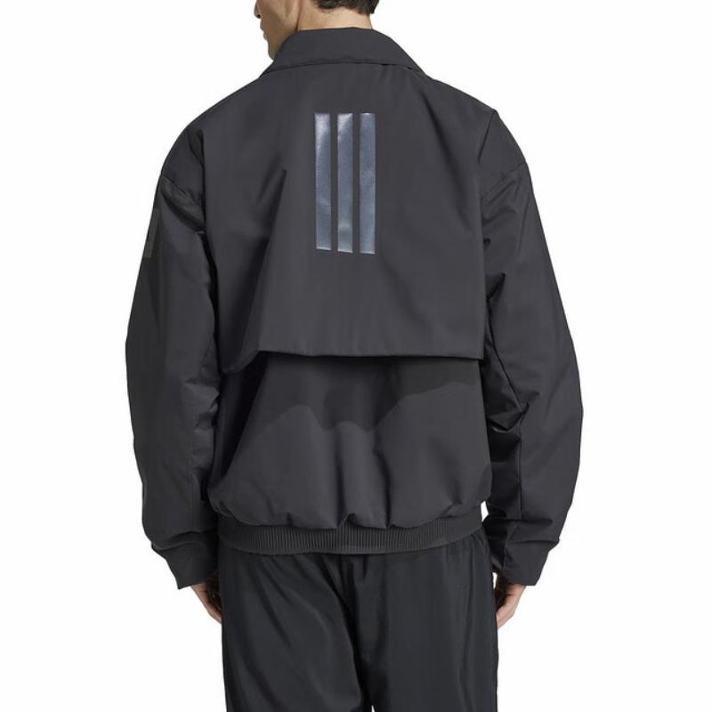 adidas Chaqueta Corta de Algodón Cómoda con Cuello Cálido para Hombre Chaqueta Negra JD6663