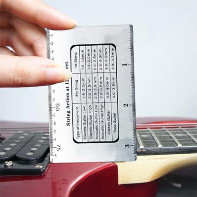 Saitenhöhen-Messwerkzeug Gitarrensaiten-Aktionslineal Messgerät Gitarrenbund-Nivellierungslineal Bundfänger Luthier-Werkzeug
