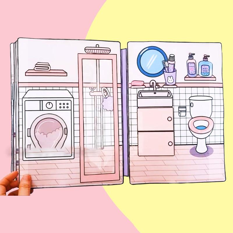 Cute Girls Quiet Book Dress UP Sticker Book Toy DIY Handmade Toys Materials Pack Kid Educational Anti-Stress Toy