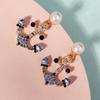 Ocean Theme Earring with Rhinestone Female Hypo-allergenic Lightweight Ornaments Gifts for Mom Wife Girlfriend