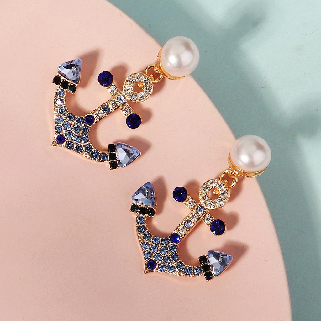 Ocean Theme Earring with Rhinestone Female Hypo-allergenic Lightweight Ornaments Gifts for Mom Wife Girlfriend