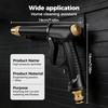 Upgraded Adjustable Watering Sprayer with Brass Nozzle High Pressure Hose Nozzle with Soap Dispenser for Garden Car Cleaning Washing