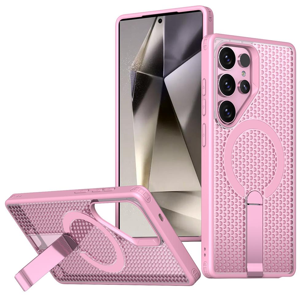 Heat Dissipation Folding Stand Magnetic Phone Case For Samsung S26 S24 S25 Ultra Plus For Magsafe Wireless Charging Back Cover