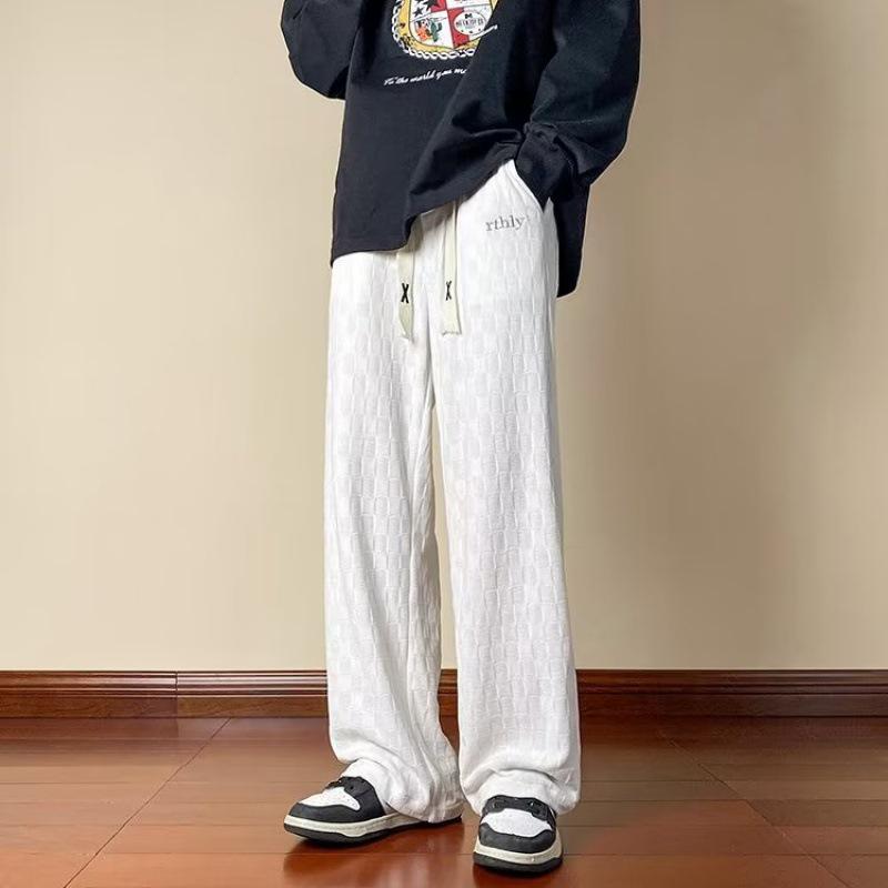 

2022 Мужские свободные прямые повседневные брюки в гонконгском стиле на осень/зиму L белый