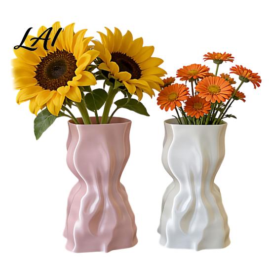 Minimalist Vase for Flowers 3D Printed Flower Vase Modern Living Room Unique Floral Vessel Bedroom Home Decor Creative Arrangement Artificial/Dried
