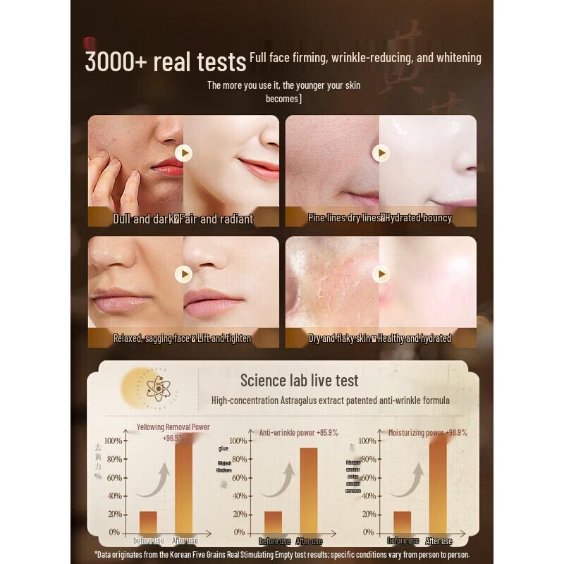 Korean Five Grains Astragalus Anti-Wrinkle Ampoule Face Mask