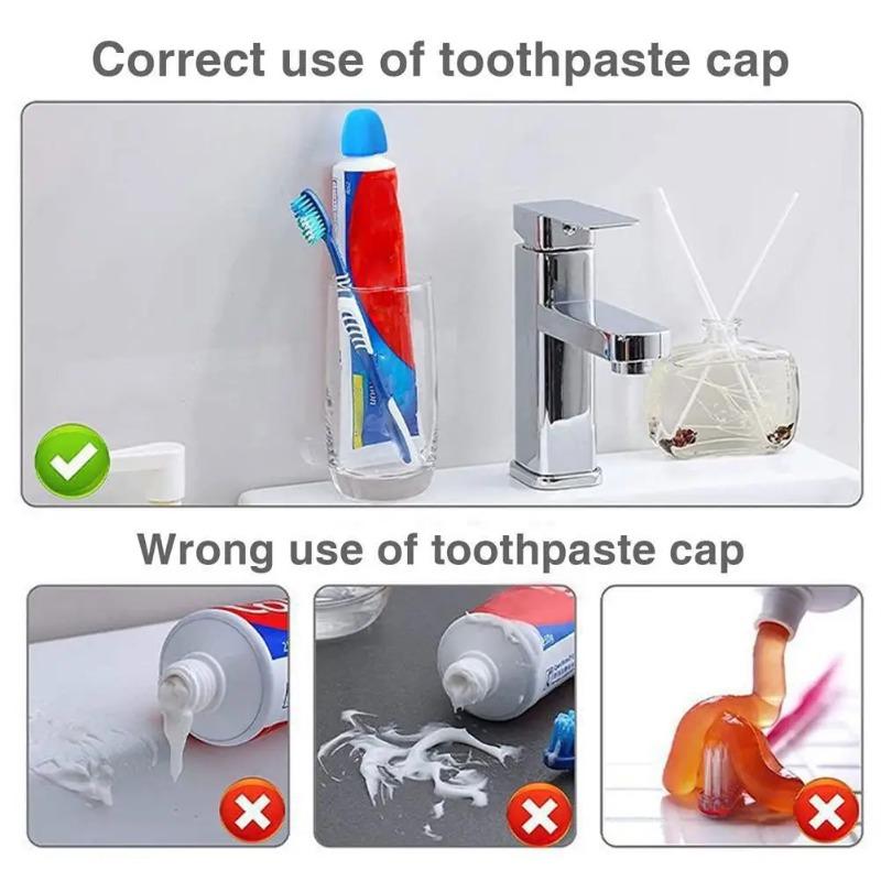 Self-closing Toothpaste Cap Silicone Cap-free Lazy Cleaning Dust-proof Toothpaste Cap Toothpaste Extruder Bathroom Supplies