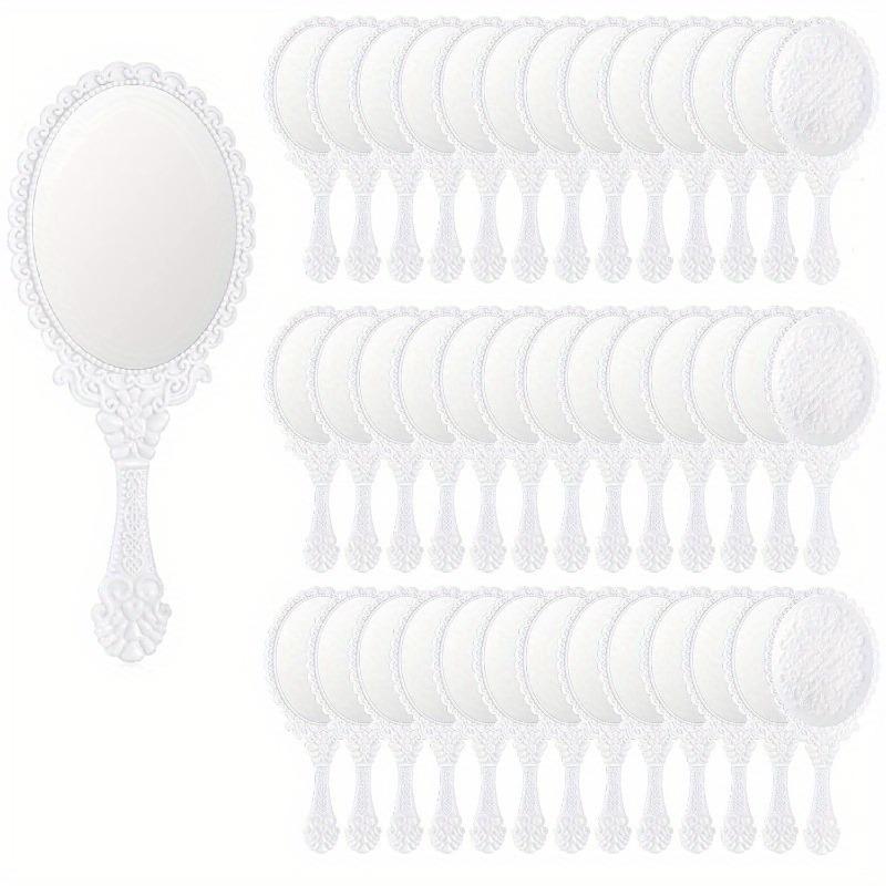 60pcs Retro Handheld Mirrors Bulk Makeup Mirror Embossed Flowers Decorative for Home Salons Travel Wedding Princess Party Favors