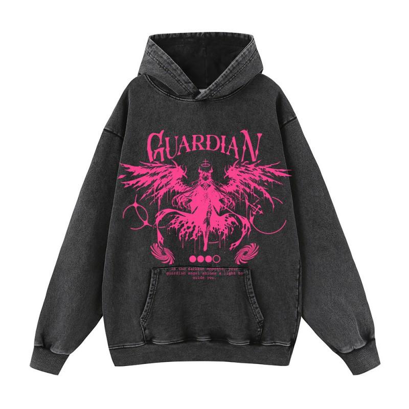Oversized Streetwear Hoodie Men Cotton Graphic Print Loose Fit Winter Casual Sweatshirt