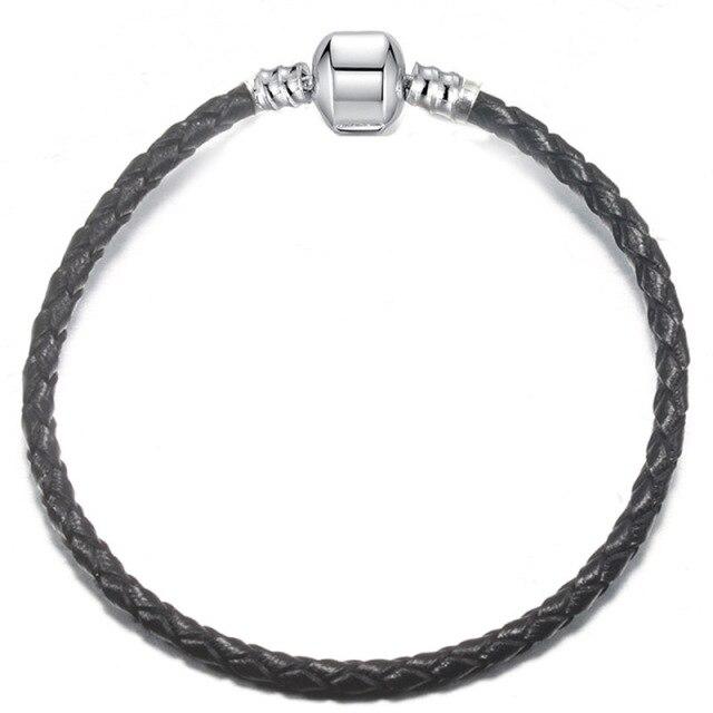 3mm Charm Fit European Couples Men and Women Children Charms Original Leather Bracelet Jewelry Women's Fashion Gift
