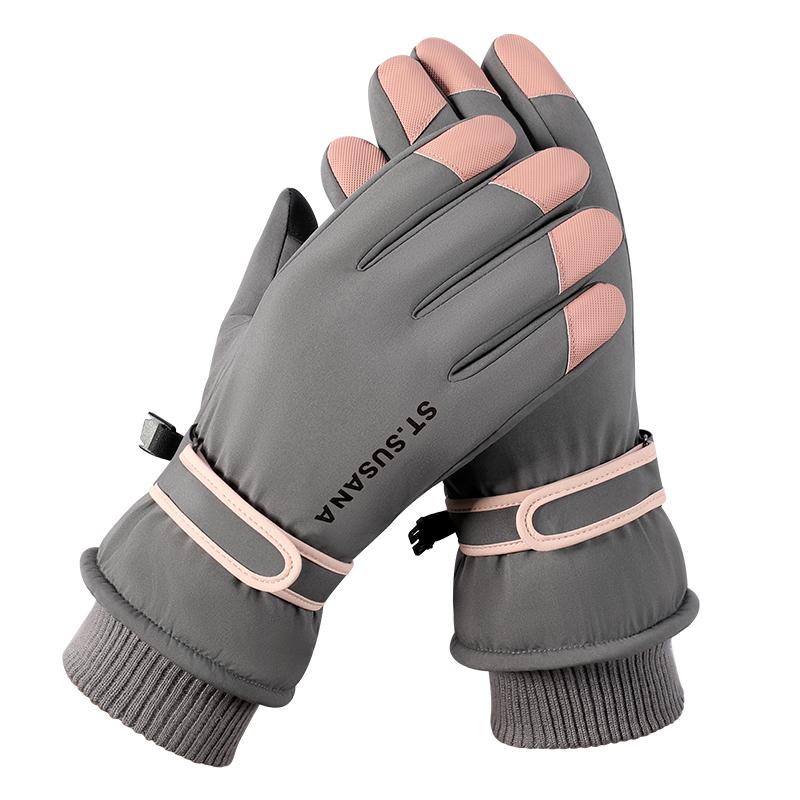 Cheap Motorcycle Winter Windproof Thicken Women Hand Warm Waterproof Ski Gloves