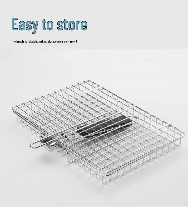 Multi-Function Folding Handle Grill Basket for Chicken, Fish, Meat, and Corn