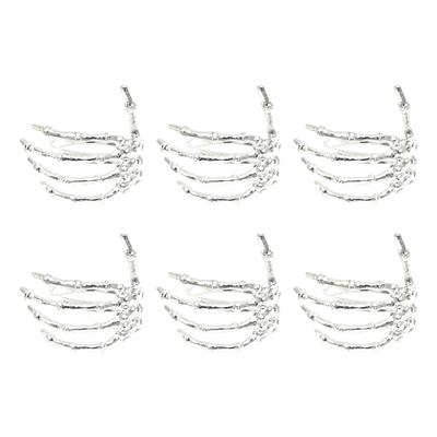 Wine Tableware Halloween Napkin Buckle Ghost Hand Napkin Ring Alloy Napkin Ring Silver