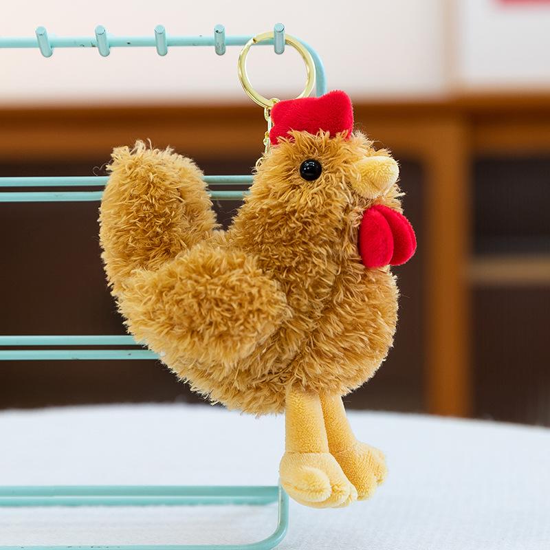 

14Cm Simulation Chicken Keychain Pendant Creative Plush Stuffed Doll Toys Sofa Pillow Schoolbag Pendant Keyring Kids Toys