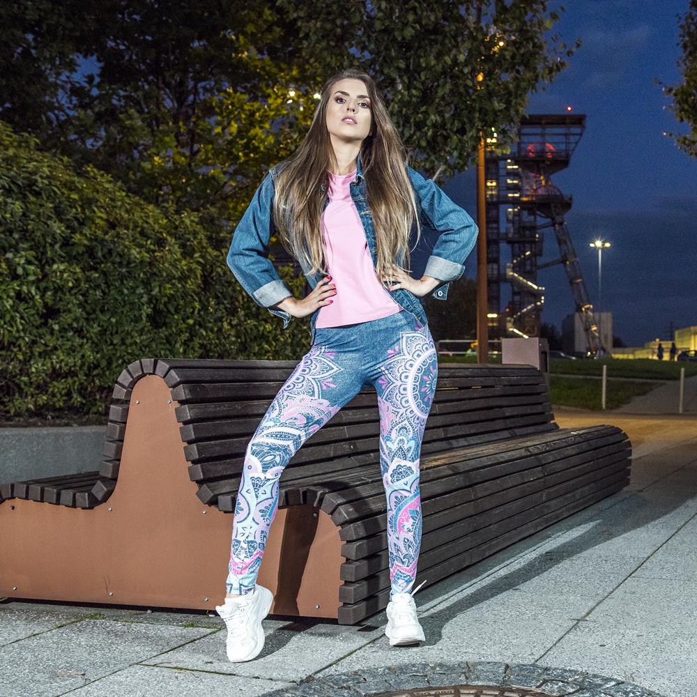 Buy Mandala pink imitate Jeans Print 
