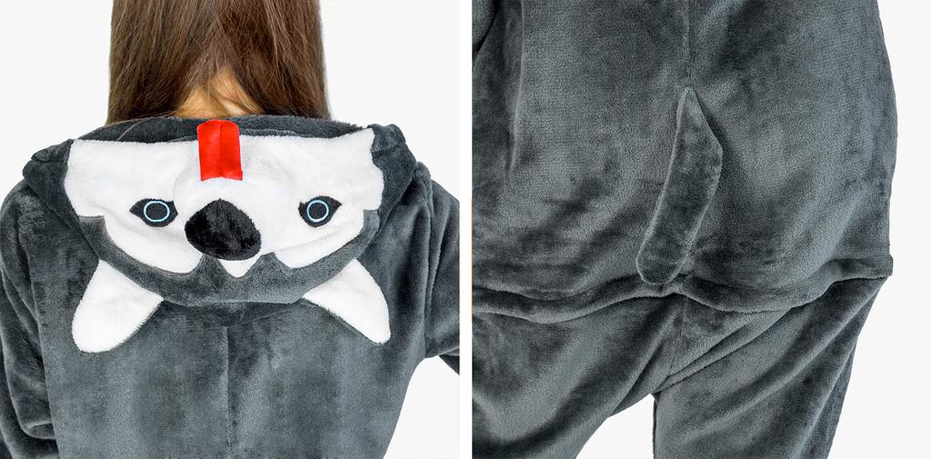 Warm men's pajamas kigurumi husky onesie jumpsuit adult costume m Husky Onesie Costume - M