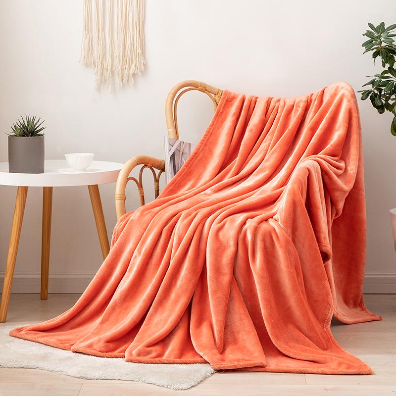 Solid Color Flannel Blanket - Cozy Air Conditioning or Office Nap Blanket