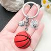 Creative Red Basketball Cartoon Keychain Pendant for Backpacks